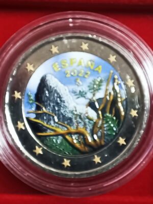 2 EURO SPAGNA COLORATO PARCO GARAJONAY 2022 FDC