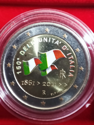 2 EURO 2011 ITALIA COLORATO 150° UNITA' D'ITALIA