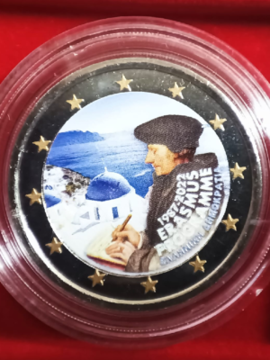 2 EURO 2022 GRECIA ERASMUS COLORATA FDC