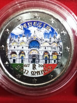 2 EURO 2017 ITALIA SAN MARCO BASILICA COLORATA FDC