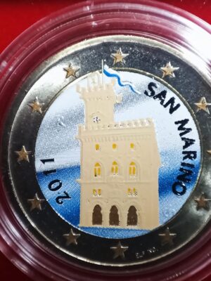 2 EURO 2011 SAN MARINO COLORATA NON COMMEMORATIVA FDC