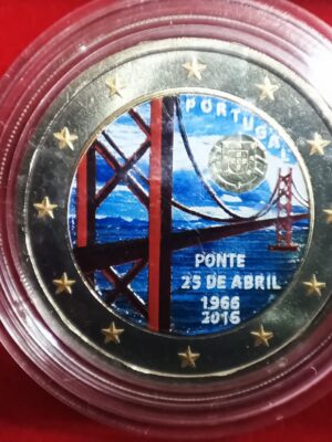 2 EURO 2016 PORTOGALLO COLORATA PONTE 25 APRILE FDC