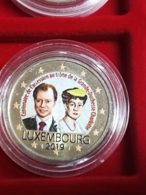 2 EURO 2019 LUSSEMBURGO TRONO DI CHARLOTTE COLORATA FDC