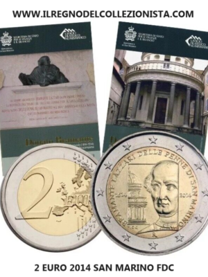 2 EURO 2014 SAN MARINO D. BRAMANTE FDC IN FOLDER UFFICIALE