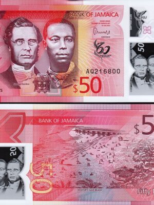 1 BANCONOTA JAMAICA 50 DOLLARS DOLLARI 2022 2023 FDS NUOVA