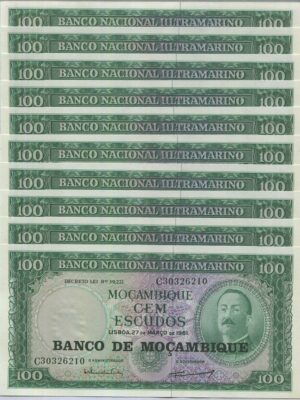 MOZAMBICO 1 BANCONOTA DA 100 ESCUDOS 1961 FDS NUOVA