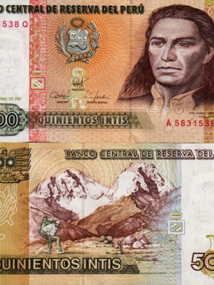 PERU' 1 BANCONOTA DA 500 INTIS FDS NUOVA 1987