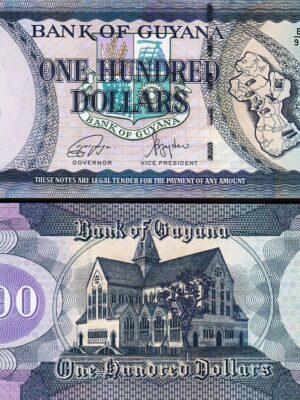 GUYANA 1 BANCONOTA DA 100 DOLLARI 2022 NEW FDS NUOVA