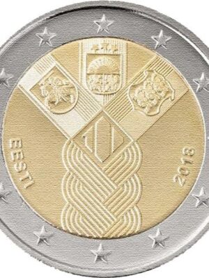 2 euro 2018 Estonia 100° Stati Baltici FDC