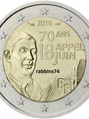 2 euro 2010 Francia Appello generale De Gaulle FDC