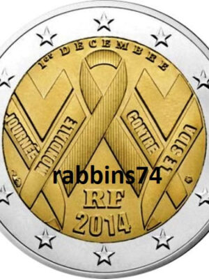 2 euro 2014 Francia giornata mondiale AIDS FDC