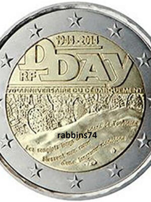 2 euro 2014 Francia 70° D-Day FDC