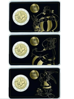 2 euro 2019 Francia TRIS Coincard Asterix FDC