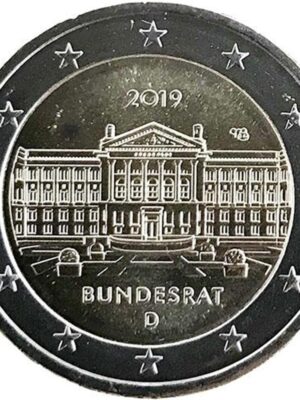 2 euro 2019 Germania Bundesrat 5 monete A,D,G,J,F FDC