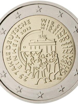 2 euro 2015 Germania 25° Riunificazione 5 monete A,D,G,J,F FDC