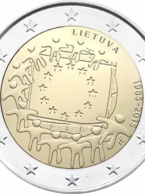 2 euro 2015 Lituania 30° Bandiera europea FDC