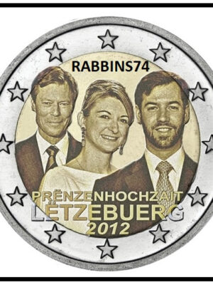 2 euro 2012 Lussemburgo Matrimonio Granduca Guglielmo FDC