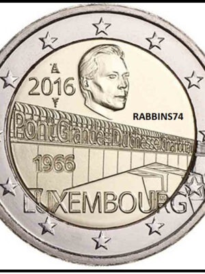2 euro 2016 Lussemburgo Ponte di Charlotte FDC