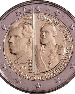 2 euro 2017 Lussemburgo Guglielmo FDC