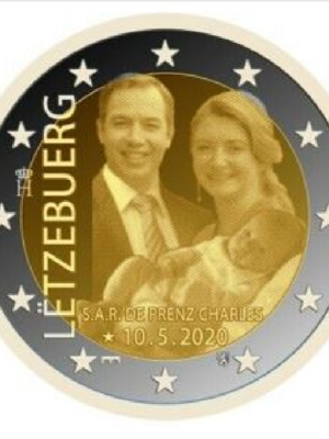 2 euro 2020 Lussemburgo Nascita Carlo OLOGRAMMA FDC