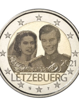 2 euro 2021 Lussemburgo NOZZE OLOGRAMMA FDC