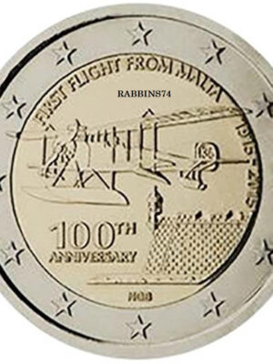 2 euro 2015 Malta 100° primo Volo FDC