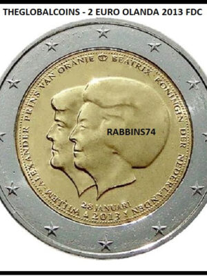2 euro 2013 Olanda Regina e Principe Abdicazione FDC