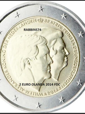 2 euro 2014 Olanda Guglielmo e Beatrice FDC