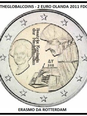 2 euro 2011 Olanda Erasmo da Rotterdam FDC
