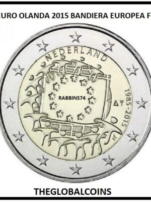 2 euro 2015 Olanda 30° Bandiera europea FDC