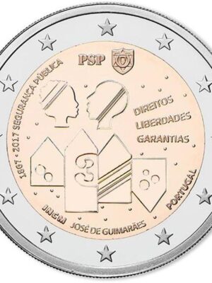 2 euro 2017 Portogallo Polizia FDC