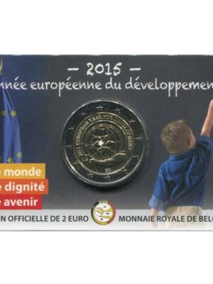 2 euro 2015 Belgio Coincard Anno Europeo dello sviluppo FDC v. francese