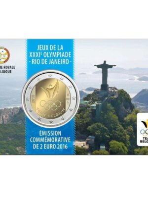 2 euro 2016 Belgio Olimpiadi di Rio Coincard FDC v. Francese