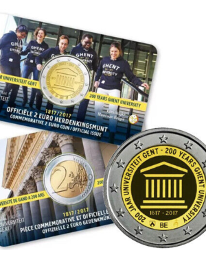 2 euro 2017 Belgio Coincard Università di Gand FDC v. Francese
