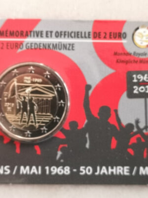 2 euro 2018 Belgio Coincard Rivolta studentesca FDC v. francese