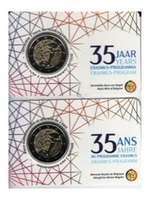 2 euro 2022 Belgio Coincard Erasmus FDC v. francese