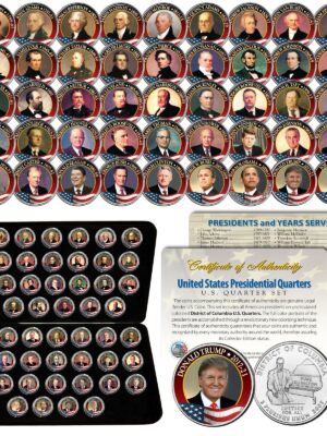 PRENOTABILE: PRESIGIOSA SERIE COMPLETA COLORATA DEI PRESIDENTI AMERICANI