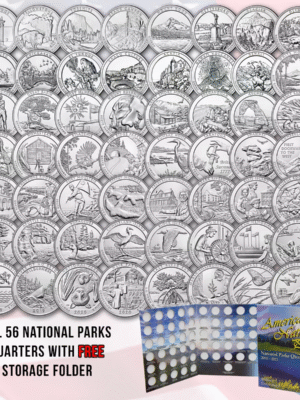PRENOTABILE: SET COMPLETO PARCHI NAZIONALI AMERICANI 56 MONETE QUARTO DI DOLLARO