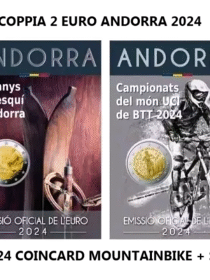 ANDORRA 2024 COINCARD MOUNTAINBIKE + SCI - COPPIA 2 EURO + 2 EURO 2024 ANDORRA FDC