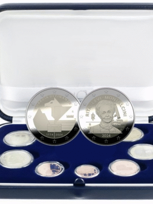 DIVISIONALE ITALIA 2024 PROOF CON 2 EURO R. L. MONTALCINI E GUARDIA DI FINANZA