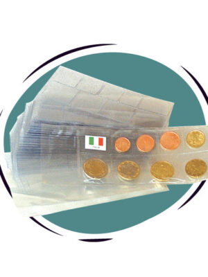 EUROBLISTER Multitasca per serietta da 8 valori Euro con bustina di protezione - conf. 40 pezzi