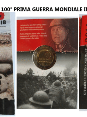 Belgio 2 euro 2014 in coincard 100° prima Guerra Mondiale FDC
