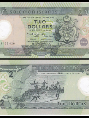 ISOLE SALOMONE - ISLANDS SALOMON 1 BANCONOTA DA 2 Dollari FDS NUOVA