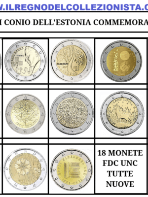ESTONIA TUTTI I 2 EURO COMMEMORATIVI DAL 2012 AL 2025 COMPRESO FDC