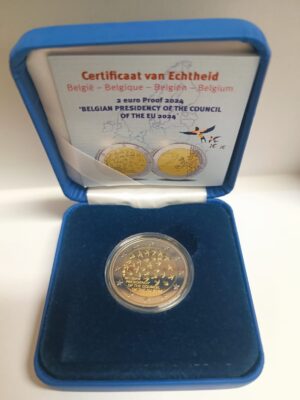 2 EURO BELGIO 2024 PROOF FS NUOVA CON CERTIFICATO