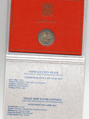 VATICANO - 2 Euro FDC - Bicentenario Corpo Della Gendarmeria - Anno 2016.