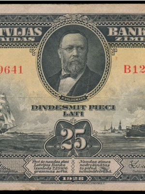 LETTONIA 1 BANCONOTA DA 25 LATU 1928, SERIE A - BELLISSIMA