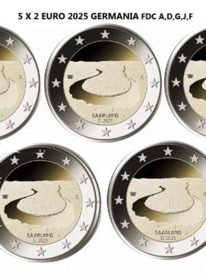5 X 2 EURO GERMANIA 2025 SAARLAND APPENA EMESSE FDC GIA' DISPONIBILI