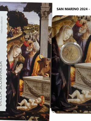SAN MARINO 2 EURO 2024 IN FOLDER 530° DELLA SCOMPARSA DI GHIRLANDAIO FDC