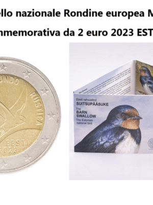 ESTONIA 2 EURO 2023 RONDINE IN COINCARD - UCCELLO NAZIONALE UNC FDC